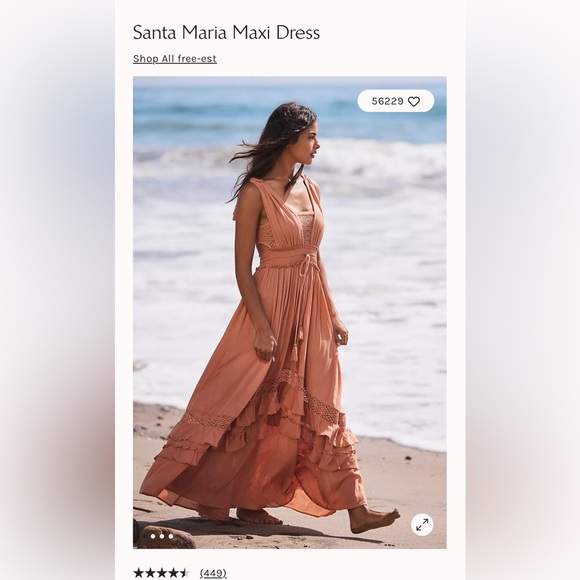 Free People Santa Maria Maxi Dress in Coral - Picture 4 of 4